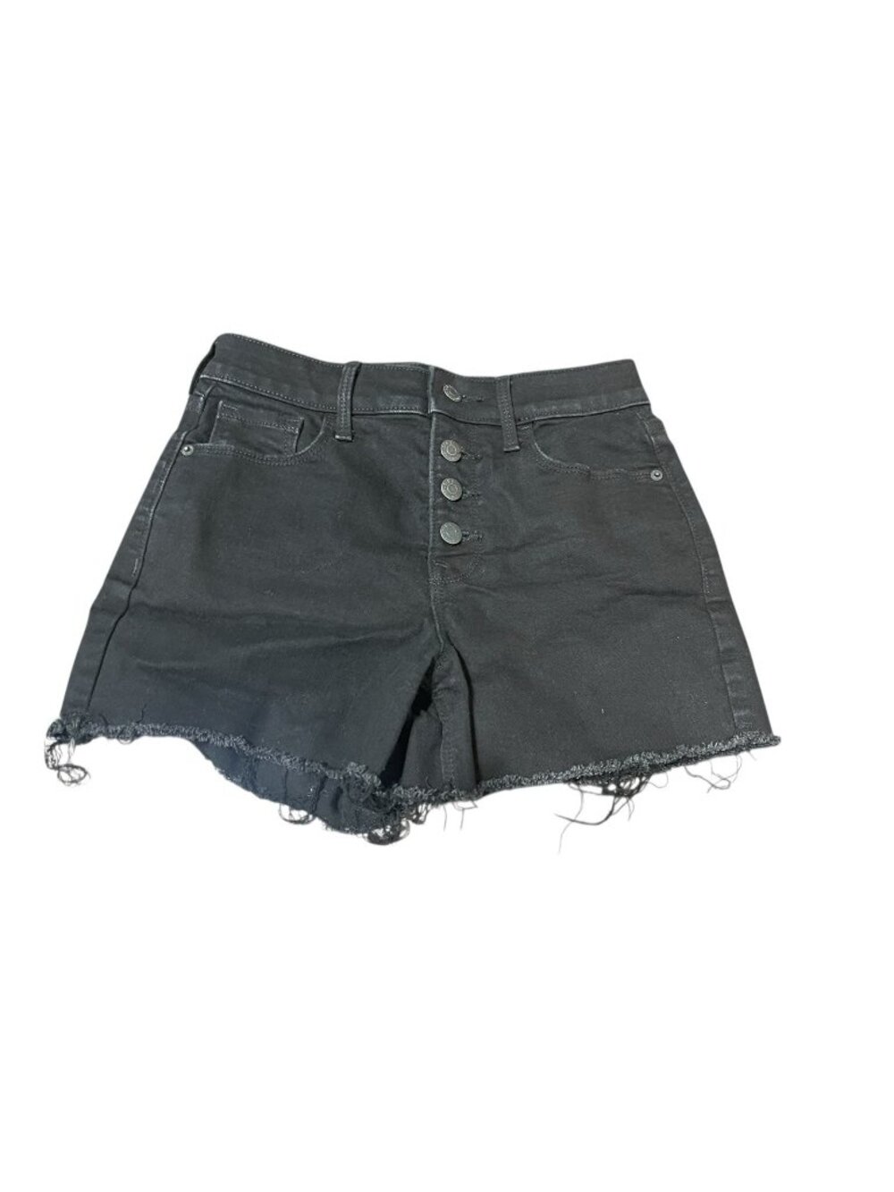 Old Navy Womens Size 0 High-Waisted Button-Front Jean Cutoffs 3” Black Shorts
